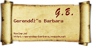 Gerendás Barbara névjegykártya